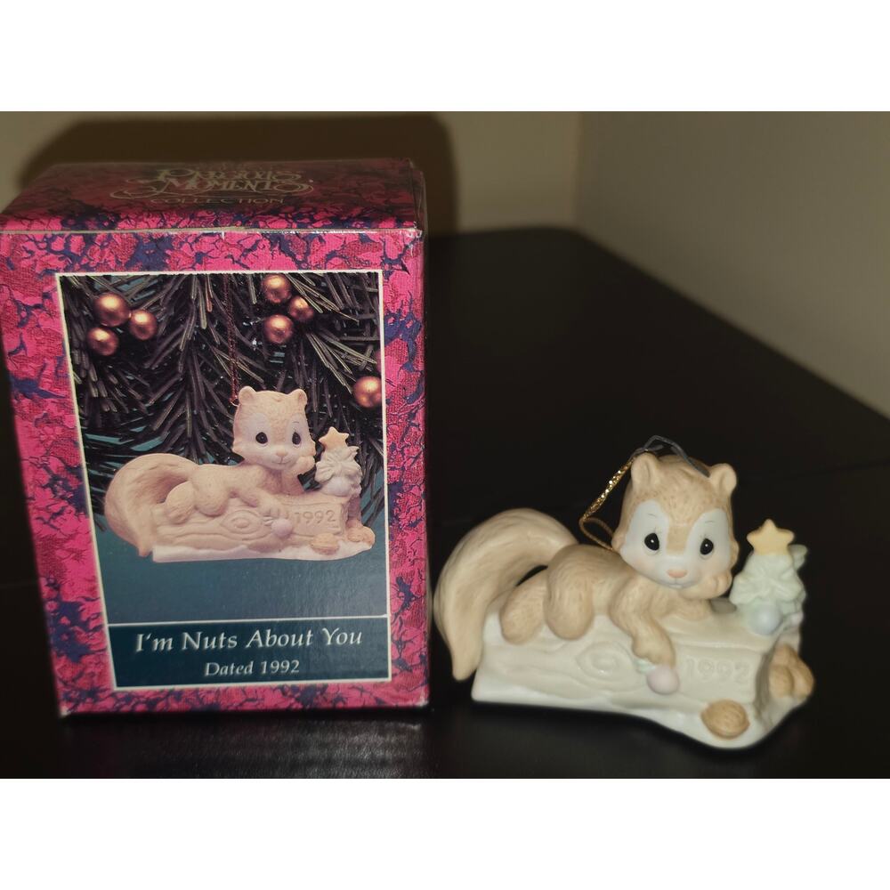 Precious Moments Im Nuts About‎ You Ornament 1992 Enesco 520411 With Box